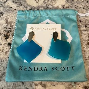 Kendra Scott glass aqua blue earrings